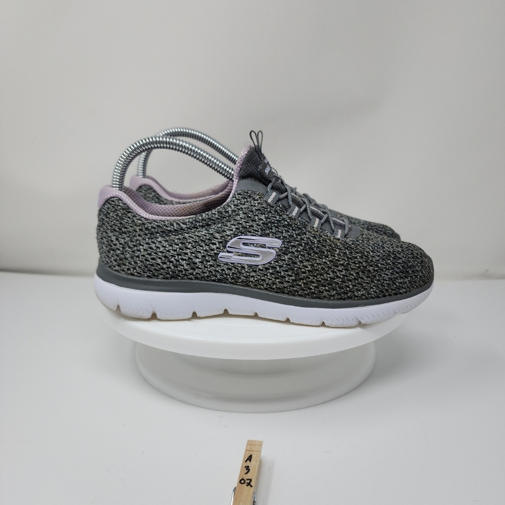 Skechers Summits Women's Size 7 Gray Purple Athletic Sneakers Shoes 12986